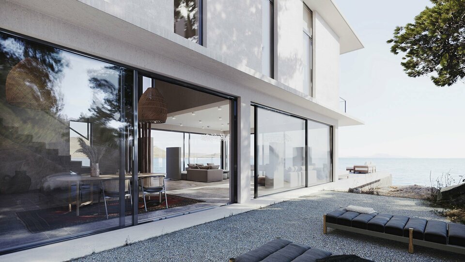 Архітектурна 3D візуалізація маєтку біля моря