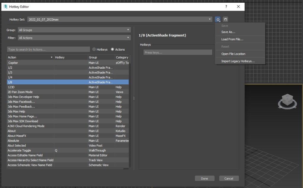 Як зберегти налаштування інтерфейсу 3ds Max