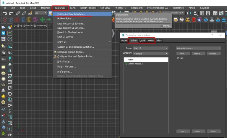 Як зберегти налаштування інтерфейсу 3ds Max